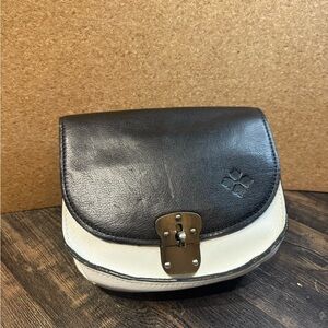 Patricia Nash Black and White Leather Crossbody Bag - Autographed